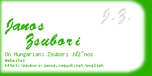 janos zsubori business card